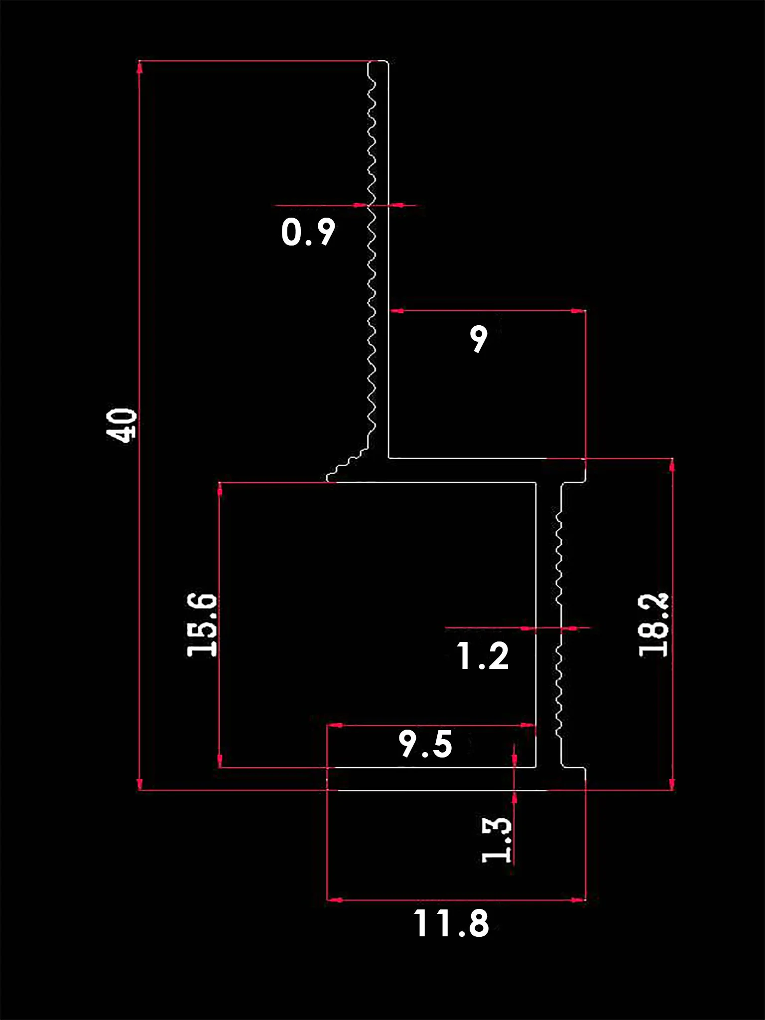 Плинтус напольный теневой, 40 X 15 X 3000 мм, зазор 15 мм, Черный матовый анод, 1 шт Купить оптом Плинтус напольный теневой, 40 X 15 X 3000 мм, зазор 15 мм, Черный матовый анод, 1 шт — изображение 3