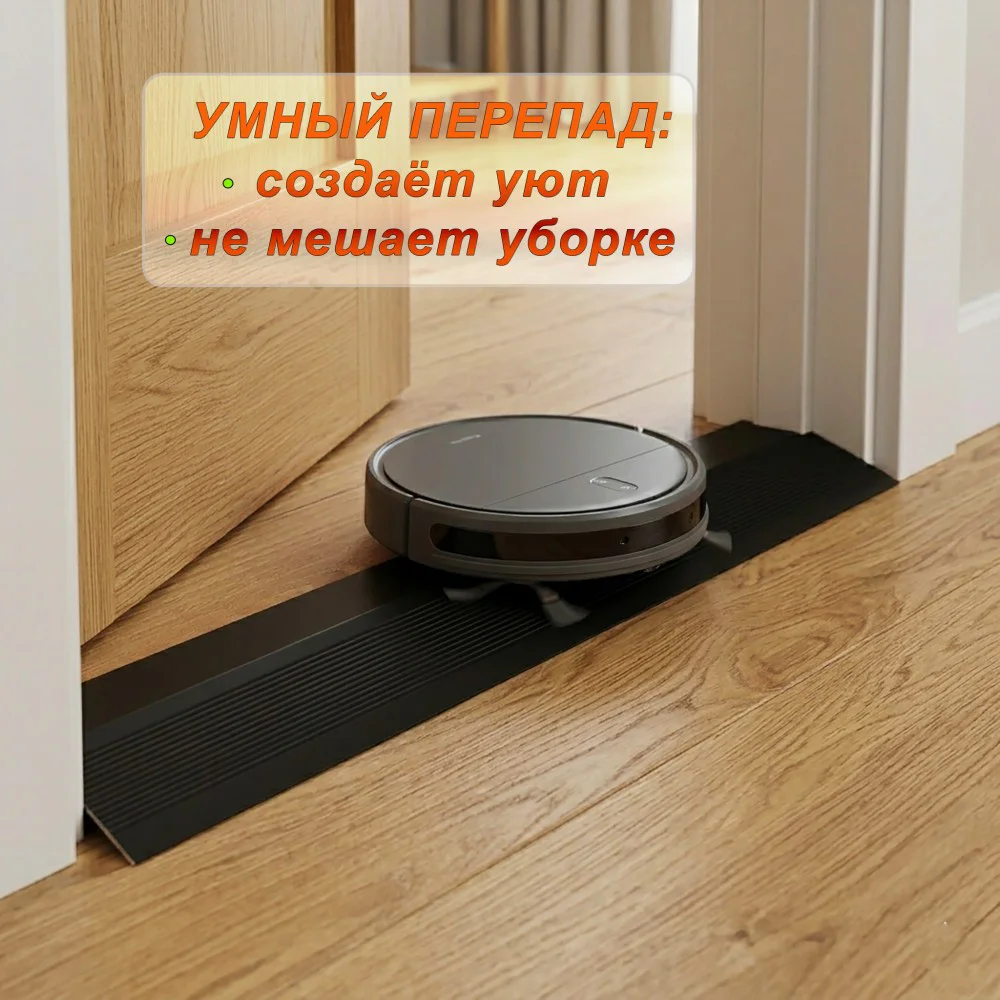 Порог разноуровневый, 60 x 1000 мм, перепад 20 мм, Чёрный матовый, 1 шт Купить оптом Порог разноуровневый, 60 x 1000 мм, перепад 20 мм, Чёрный матовый, 1 шт — изображение 3