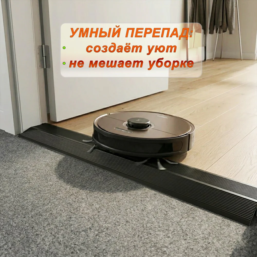 Порог разноуровневый, 54 x 1000 мм, перепад 25 мм, Чёрный матовый, 1 шт Купить оптом Порог разноуровневый, 54 x 1000 мм, перепад 25 мм, Чёрный матовый, 1 шт — изображение 3