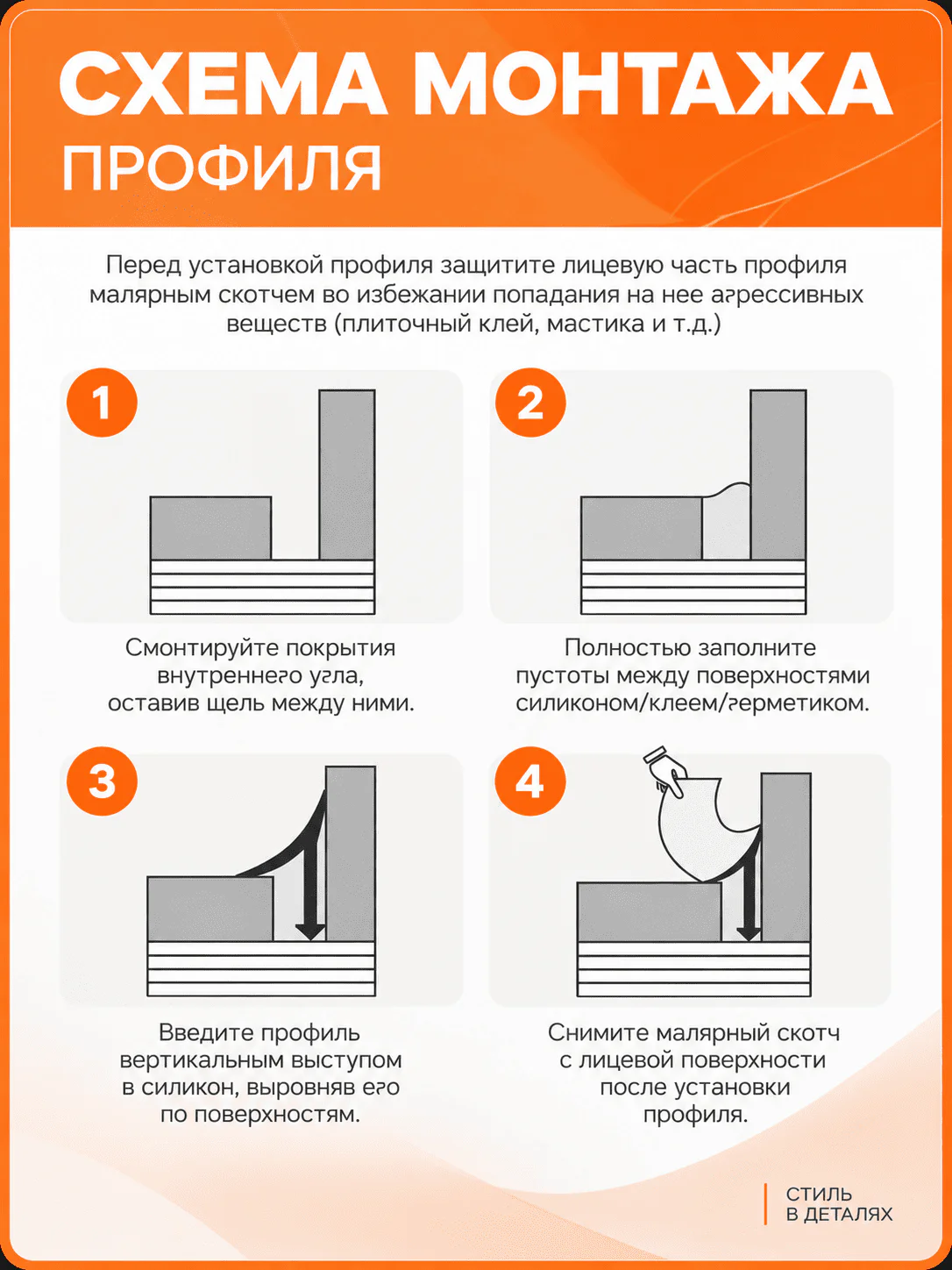 Алюминиевый профиль для плитки внутренний 10 х 10 мм 2700 мм, универсальная раскладка для плитки, Серебро матовый, 1 шт Купить оптом Алюминиевый профиль для плитки внутренний 10 х 10 мм 2700 мм, универсальная раскладка для плитки, Серебро матовый, 1 шт — изображение 2