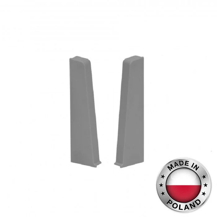 Заглушка левая правая для плинтуса Cezar, Серый матовый, 088, 2 шт
