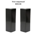Угол наружный, внешний из нержавеющей стали для напольного плинтуса BXG-80-2500,Черный браш, 2 шт