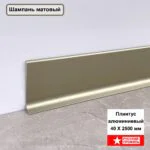 Плинтус напольный, алюминиевый L-образный, высота 40 мм, длина 250 см, Шампань матовый, 1 шт