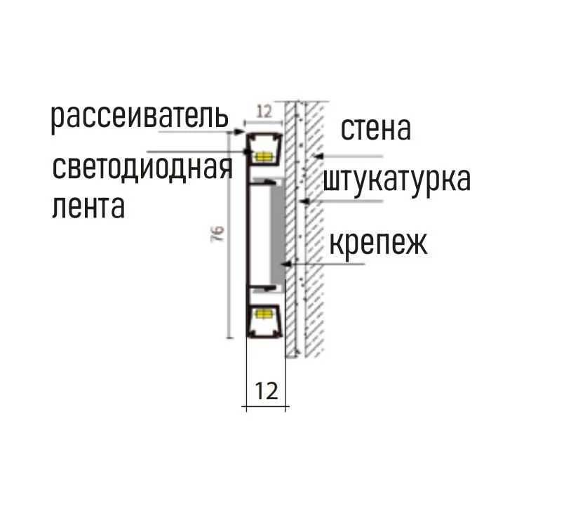 Угол наружный для накладного плинтуса JM-76-LED-2500, алюминий, 2 шт — изображение 2