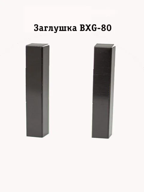 Заглушка из нержавеющей стали для напольного плинтуса BXG-80-2500, Черный браш, 2 шт