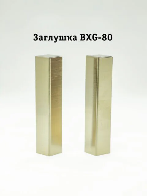 Заглушка из нержавеющей стали для напольного плинтуса BXG-80-2500, Золото брашированное, 2 шт
