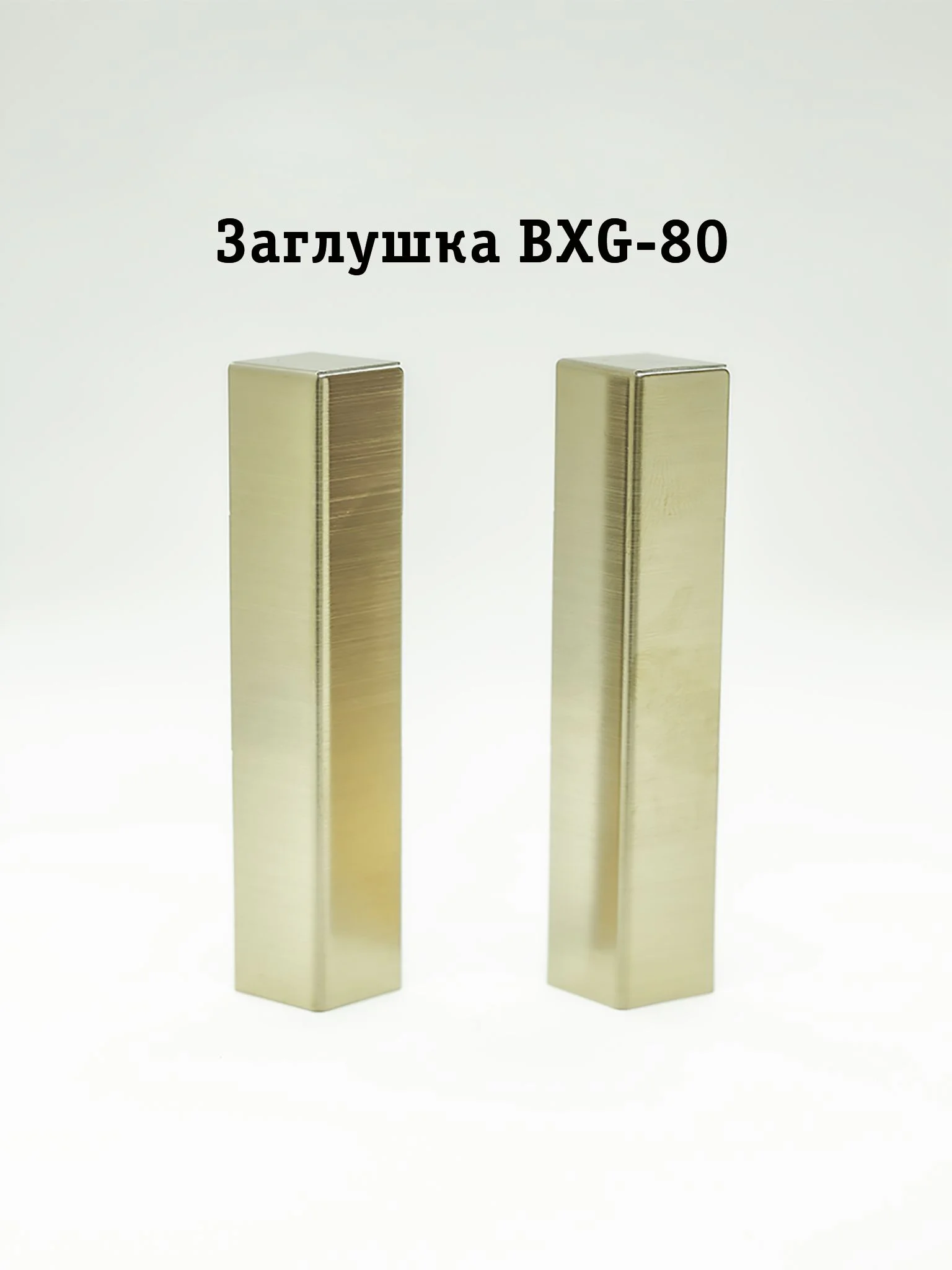Заглушка из нержавеющей стали для напольного плинтуса BXG-80-2500, Золото брашированное, 2 шт