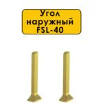 Угол наружный для L- образного плинтуса, высота 40 мм, Золото светлое, 2 шт