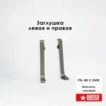 Заглушка левая и правая для плинтуса L-образного длиной 250 см, высота 40 мм, Шампань матовый, 2 шт