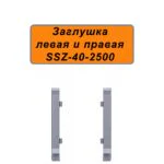 Заглушка левая и правая для напольного плинтуса SSZ-40-2500, Серебро матовое, 2 шт