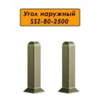 Угол наружный, внешний для алюминиевого плинтуса SSZ-80-2500,Шампань матовый, 2 шт
