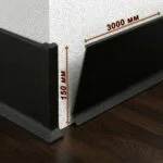Плинтус напольный L -образный, высота 150 мм, длина 300 см, Черный муар, 1 шт