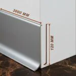 Плинтус напольный L -образный, высота 120 мм, длина 300 см, Серебро матовое, 1 шт