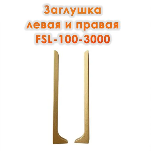 Заглушка левая и правая для L -образного плинтуса, высота 100 мм, Золото матовое, 2 шт