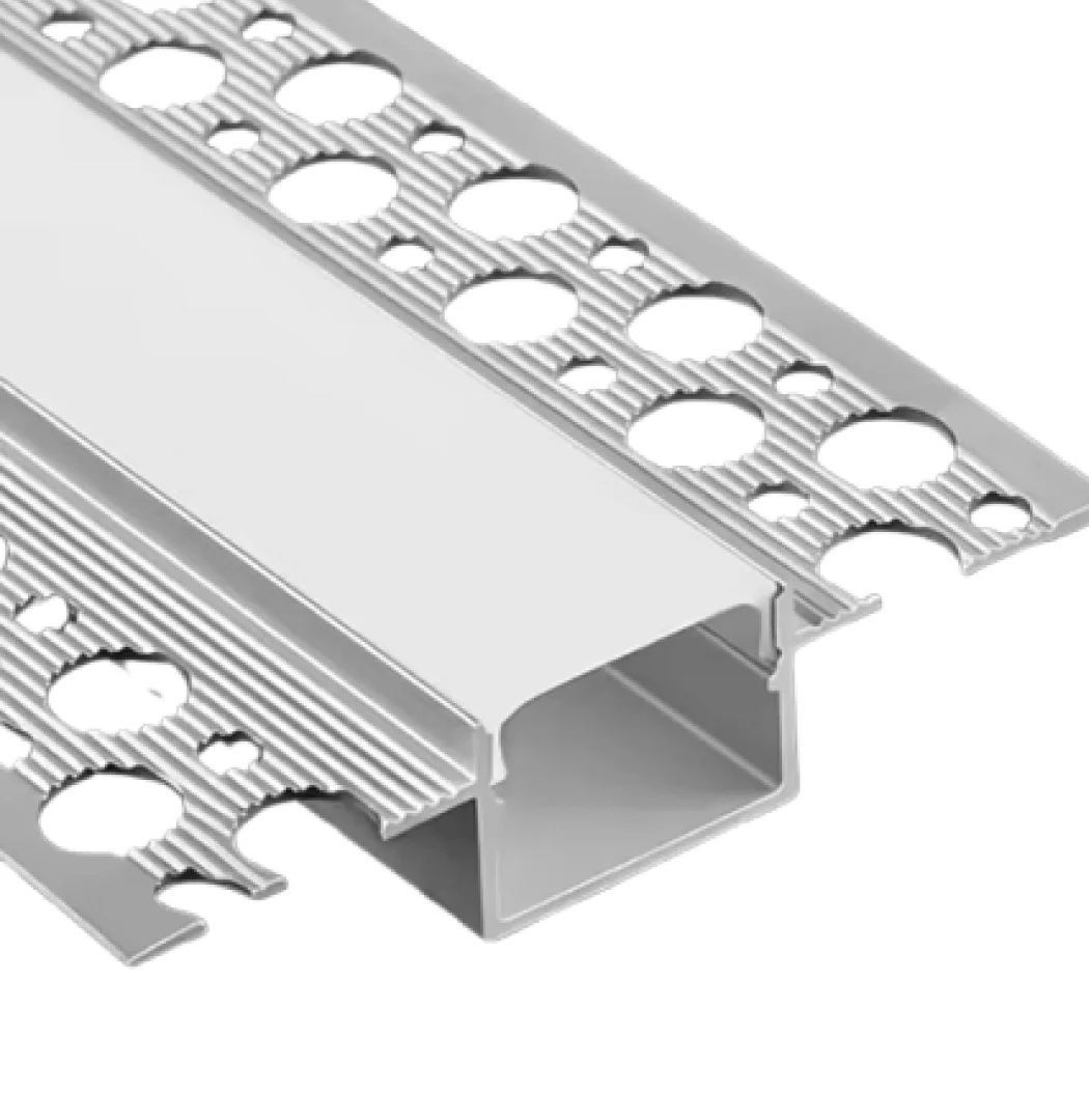 Теневой профиль для потолка и стен LED 55×9×2700 мм, алюминиевый встраиваемый профиль под светодиодную ленту, с матовым рассеивателем, Серебро матовое, 1 шт — изображение 6